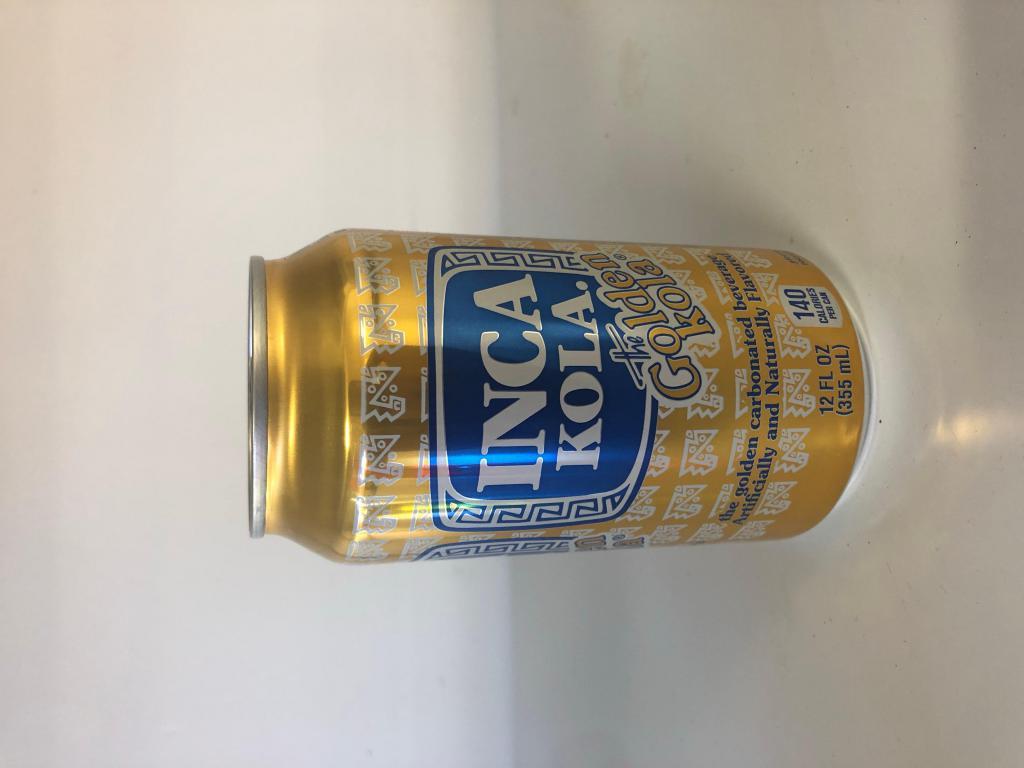 Inca Kola Lata · Can of Peruvian Soda, Inca Kola.