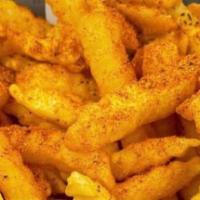Old Bay Fries · Crispy fries seasoned with old bay seasoning.