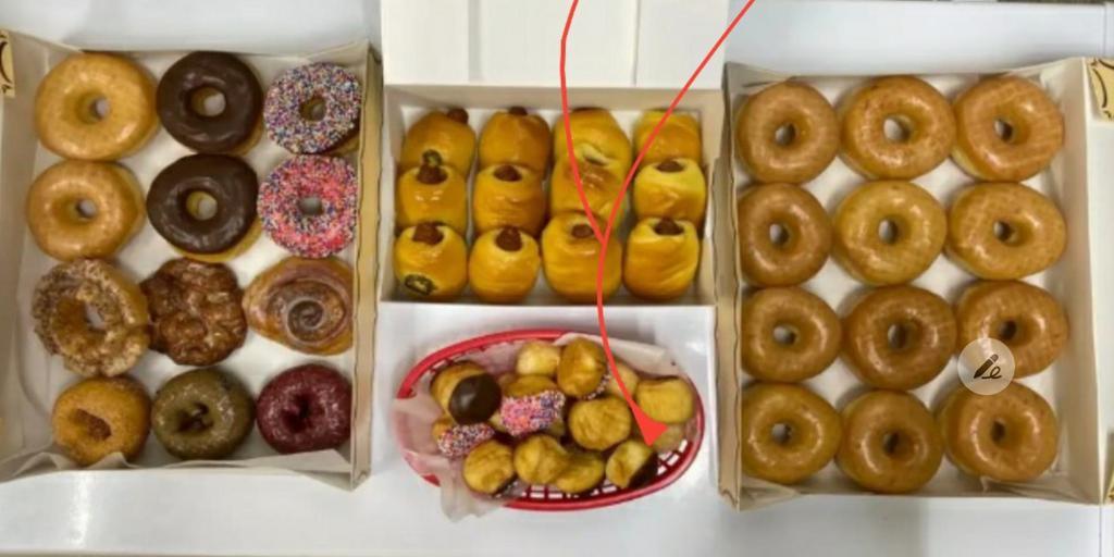 Grubhub special · 1 dozen glazed donuts, 1 dozen chocolate donuts, 1 dozen mixed donuts, 1 dozen small sausage rolls,2 dozen donut holes