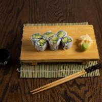AAC Roll · Avocado, Asparagus, Cucumber, seaweed wrapped rice outside.