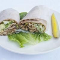Grilled Chicken Caesar Wrap · Romaine lettuce, grated cheese and Caesar dressing. 