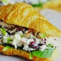 Cranberry Walnut Croissant Sandwich  · Cranberry Chicken Salad, Walnuts, Baby spinach on Croissant 