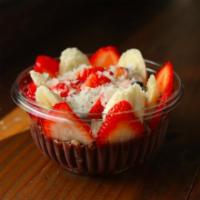 Nutella Bowl · Organic Sambazon acai, strawberry, banana, nutella, granola, and shredded coconut.