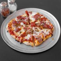  Meat Lovers Special Pizza · Spicy sausage, bacon, pepperoni, Canadian bacon, pizza sauce, mozzarella/provolone cheese