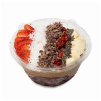 Acai Bowl · Organic acai, almond butter, granola, banana, strawberries, chia seeds, goji berries and shr...