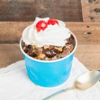 Peanut Butter Cup Sundae · Made with vanilla soft serve ice cream, topped with peanut butter cups, peanut butter sauce,...