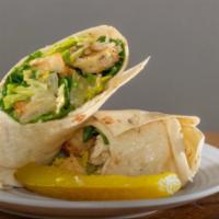 Chicken Caesar Wrap · Grilled chicken, romaine lettuce, parmesan cheese, croutons and caesar dressing.