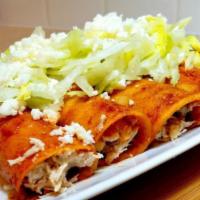 Enchiladas Supreme · Combo of 4 enchiladas, 1 chicken, 1 beef, 1 cheese and 1 shredded beef, topped with sour cre...