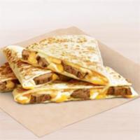 Quesadilla Fajita · Quesadilla filled with beans, cheese, onions and sour cream salad. Grilled chicken or steak,...