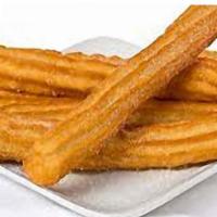 Churros · Deep-fried pastry somewhat like a long, thin cruller, coated with sugar and cinnamon.