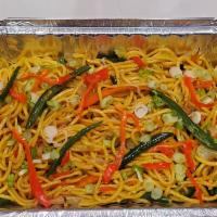 Lo Mein · Hine stir fried noodles with mix vegetables and herbs.