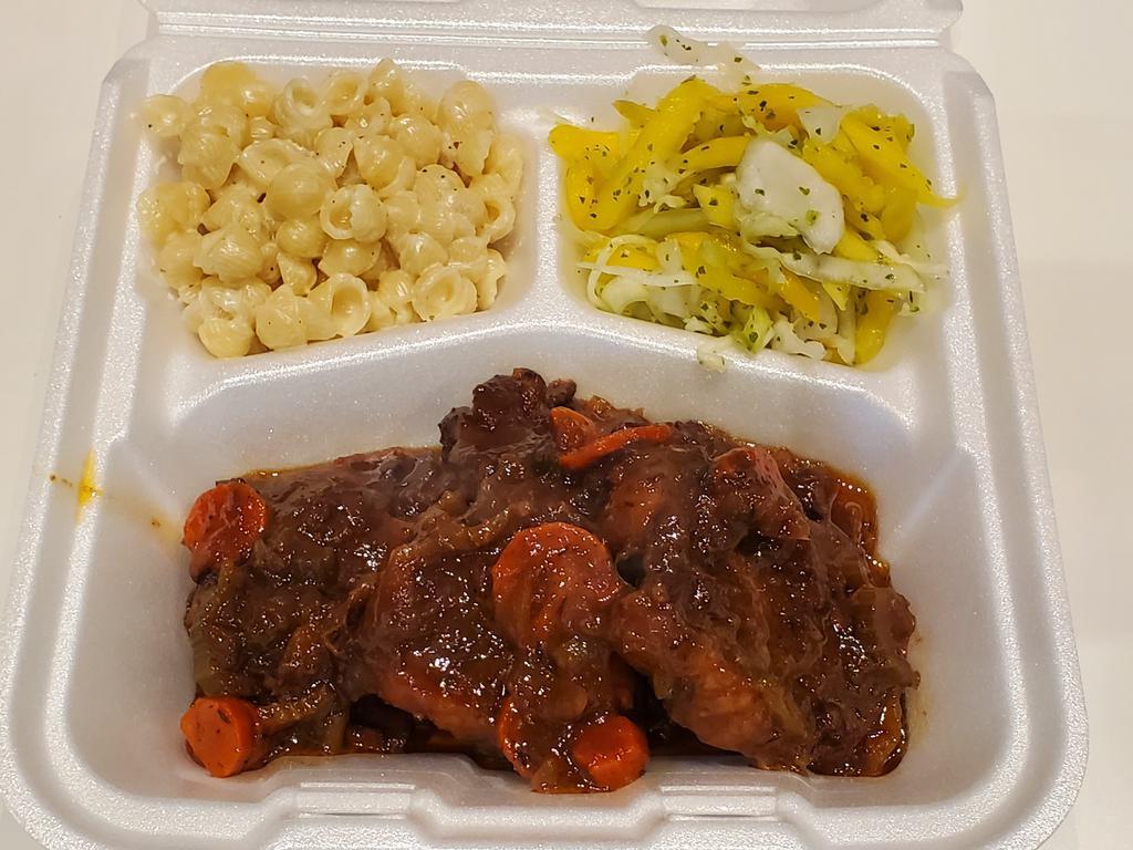 Ellaspice Stew Oxtail · Tender cooked stew oxtail served with 2 sides of your choice.