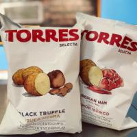 Torres - Black Truffle Potato Chips (Large Size) 4.4oz · Imported from Spain, Torres Potato Chips are light and crispy with bold flavors. Fried in hi...