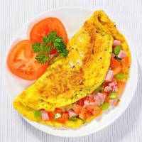 Western Omelet on roll · 3 eggs, ham or turkey, onions and green peppers.