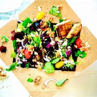 Farmers Salad with Balsamic Dressing · Balsamic Dressing - Vegan, Keto, Gluten Free. Roasted beets, organic mixed greens, chèvre go...