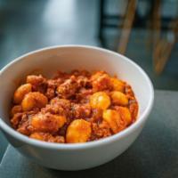 Potato Gnocchi with Turkey Meat Sauce · Slowly cooked with fresh carrots, celery and onion, extra virgin olive oil.