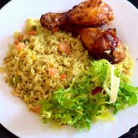 Vegetable Fried Rice · Nigerian fried rice made from seasoned mixed veggies (Sweet corn, carrot, green beans, onion...