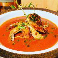 Hot & Sour Shrimp Soup · Spicy shrimp broth, & vegetables.