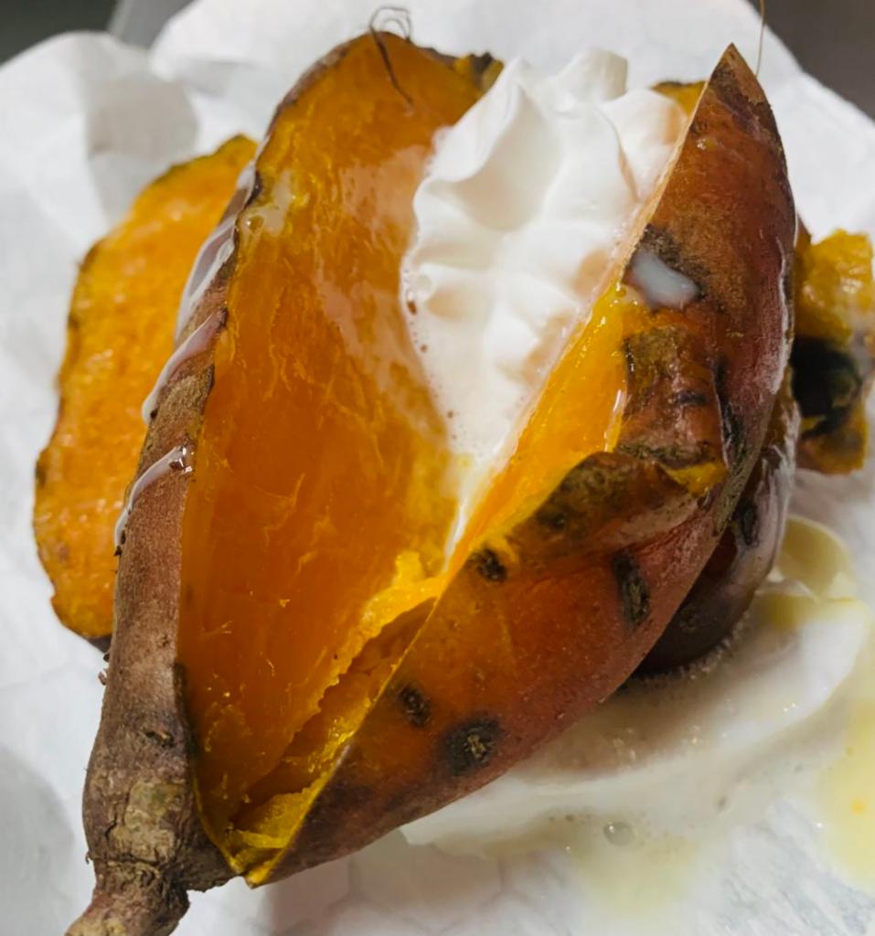 Baked Sweet Potatoes · Camote poblano with maple syrup