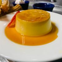 MEXICAN FLAN  · Tres leches Flan, Spanish style custard topped with caramel sauce 