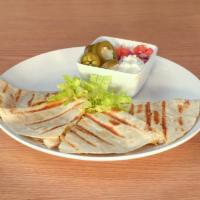 Chicken Quesadillas · Chicken, melted monterey jack & colby cheese 