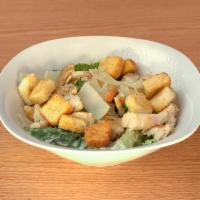 Chicken Caesar Salad · Classic Caesar salad with grilled chicken, with romaine lettuce, caesar dressing, parmesean ...