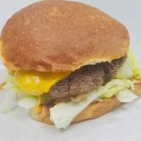 Double Cheese Burger · Half Pound Angers Beef With Mayonnaise, Lettuce, Pickels, Tomatoes, Onions, Hand made  Anger...