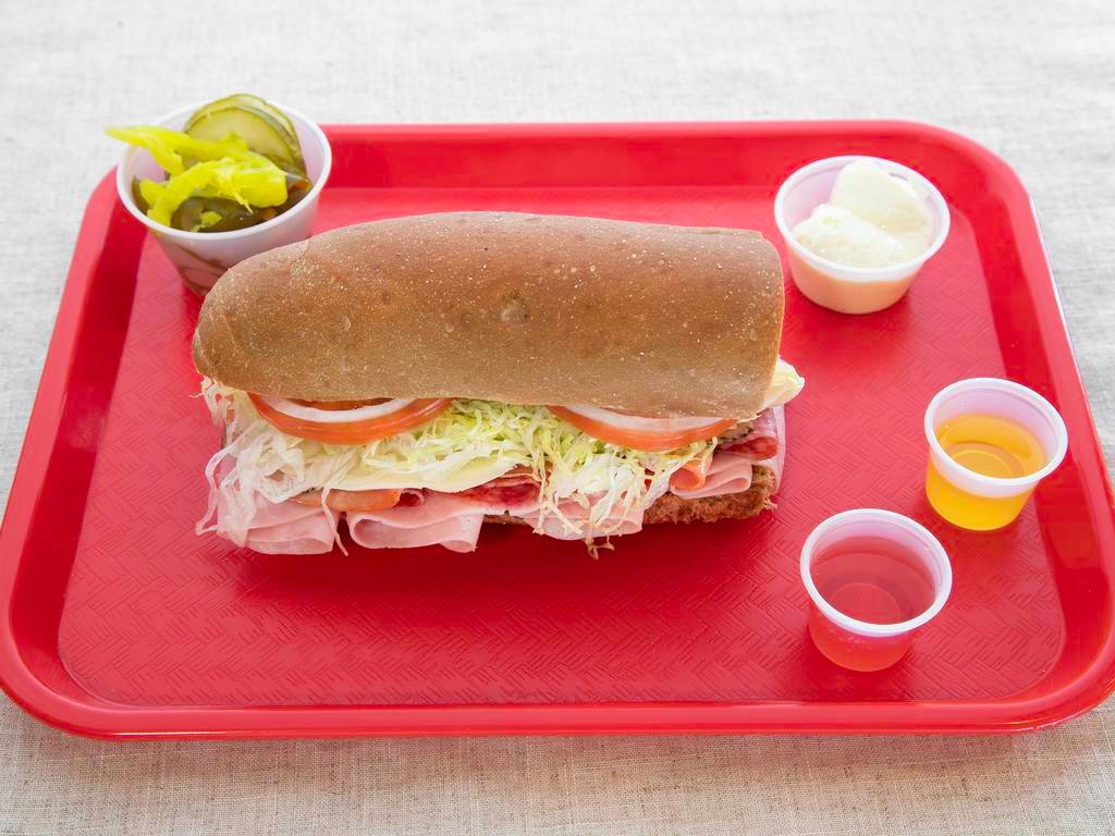 The Works Sub · Cured ham, salami, pepper ham and provolone.