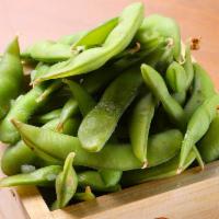Edamame · Steamed edamame (soy bens), tossed in sea salt. A healthy and delicious snacks.