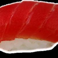 Maguro Nigiri · Bluefin tuna. Sushi laid top of rice.