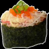 Kanikama Nigiri · Sushi laid top of rice.