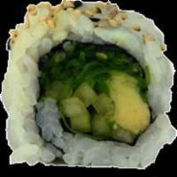 Kaisou Vegetable Roll · 8 pieces: seaweed salad, avocado, cucumber and sesame seeds.