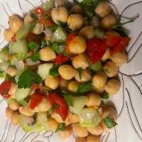 Chickpea Salad · Roasted red peppers, cucumber & gremolata