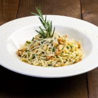 Garlic and  Olive Oil · Aglio e Olio. Pasta with extra virgin olive oil and garlic topped with parmigiano cheese, pa...