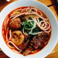 Special Spicy Noodle Soup/ Bun Bo Hue · Bun bo hue. Vermicelli noodle with spicy sauce.