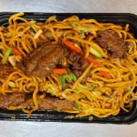 55. Beef Lo Mein · Egg noodles dish.