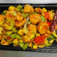 40. Kung Pao Shrimp, Szecluian Style · Hot & spicy.