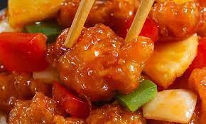 Sweet and Sour Chicken · Dulce agrio pollo.