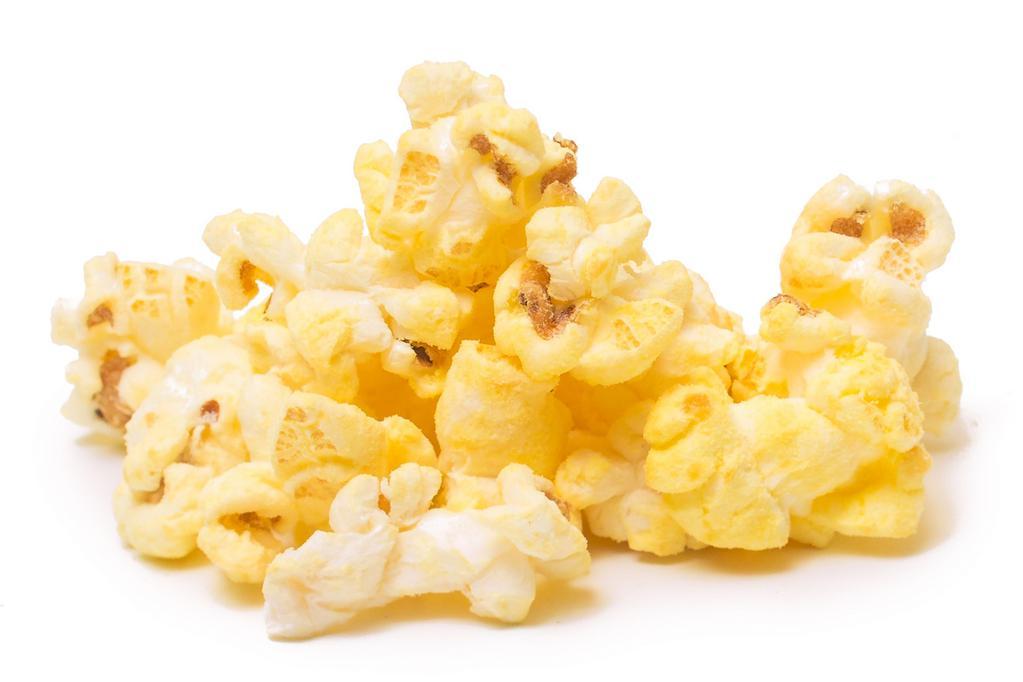 White Cheddar Popcorn · Our white cheddar popcorn is made with 100% real cheese.  You won't be able to put down this smooth and creamy popcorn. Gourmet flavors like this don't come around very often, so enjoy it while it lasts.