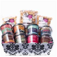 Large Gift Basket · Variety of 8 individual serving cups, 2 half gallon bags and 1 gallon bag presented in a bea...