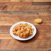 Chicken Tenders · 4 pieces with french fries and honey mustard.