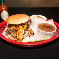 Large Pulled Pork Sandwich · Generous portion of our pulled pork with sauce.