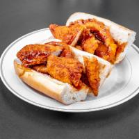 Jersey Devil Sandwich · Chicken fingers, mozzarella sticks, onion rings & BBQ sauce.