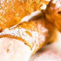 Cannoli · Delicious tube of fried dough, filled with a sweet and creamy ricotta filling.