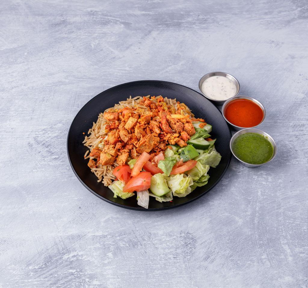 Chicken Platter · Chicken Gyro Platter Served With Rice & Salad