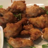 CHICKEN WINGS · w/ Celery, Carrots & Choice of Buffalo, Blue Cheese or BBQ Sauce