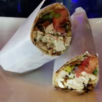 GRILLED CHICKEN WRAP · Lettuce, Tomatoes, Onions & Home-Made Tzatziki Sauce - Choice of Wrap or Pita Bread