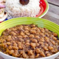 Chana Masala · Vegan. Traditional chickpea curry served with rice and naan (optional) and salad.