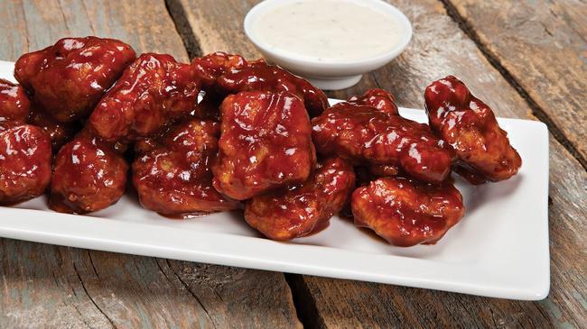 Boneless Wings · One pound of Boneless Chicken Wings.  Crispy on the outside, plump and juicy on the inside. Our Wings are tossed in your favorite sauce and served with your choice of dipper.