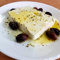 Feta Cheese · Drizzled with extra virgin olive oil and oregano.